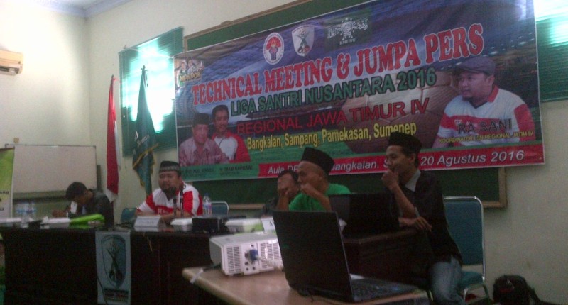 WELCOME: Technical Meeting dan Jumpa Pers LSN 2016 Regional Jatim IV di aula PKB Bangkalan, Sabtu (20/08).