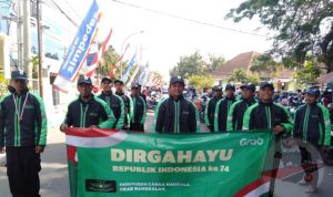 Perkuat Jiwa Nasionalisme, Grab Bangkalan Ikut Lomba Gerak Jalan HUT RI