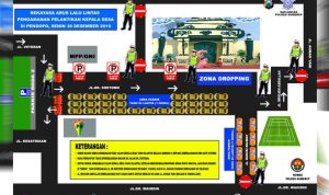 Ini Rekayasa Arus Lalu Lintas untuk Pengamanan Pelantikan Kades di Pendopo Keraton Sumenep Besok Pagi