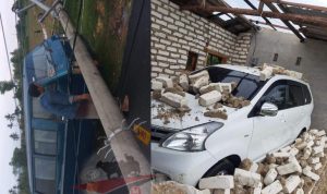 Guluk-Guluk Diterjang Puting Beliung, 15 Rumah Warga Rusak. Tiang Listrik Roboh