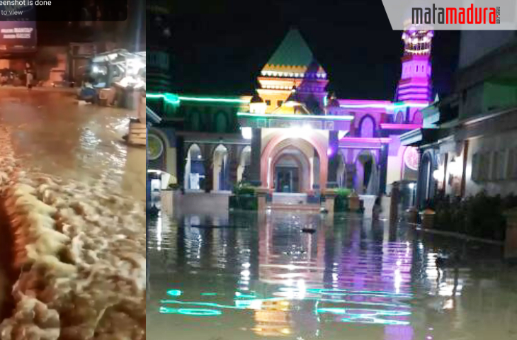 Warga Resah, Tengah Malam Banjir di Blega Semakin Deras
