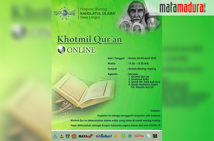 Peduli Musibah Covid-19, PR NU Longos Gelar Khatmil Qur’an Online