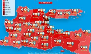 Ada 1.766 Kasus Corona di Jatim; 278 Orang Sembuh,166 Orang Meninggal Dunia