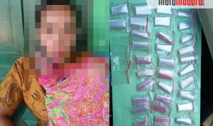 Kasihan Ibu Rumah Tangga Ini, Diringkus Polisi Sedang Gendong Anak