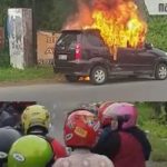 Mobil Xenia Hangus Terbakar di Akses Suramadu