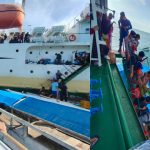 KM Sabuk Nusantara 91 Menunggu Air Pasang untuk Mundur dari Karang