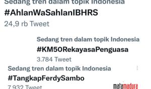 Hastag #AhlanWaSahlanIBHRS, #KM50 dan #TangkapFerdySambo Trending Twitter