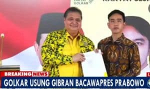 Ditetapkan Bacawapres Prabowo, Gibran: “Terima Kasih Golkar. Akan Tindak Lanjuti ke Prabowo”