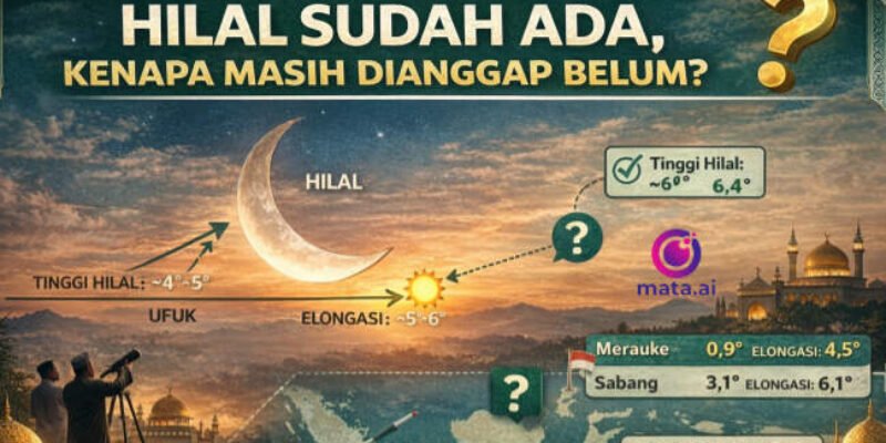 Lebaran 2026: Hilal Sudah Ada, Kenapa Masih Dianggap Belum? Ini Penjelasan-nya