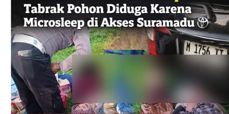 Mobil Travel Asal Sumenep Tabrak Pohon di Akses Suramadu, 5 Penumpang Luka-luka 