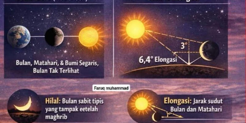 Penentuan Awal Bulan, Kenapa Harus Hilal 3° dan Elongasi 6,5°?