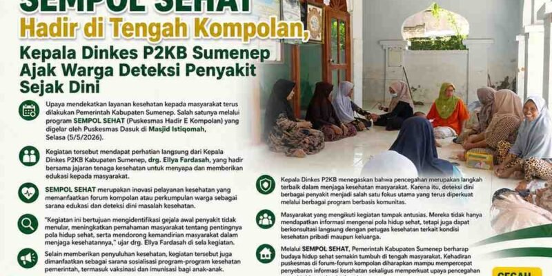 SEMPOL SEHAT Hadir di Tengah Kompolan, Kepala Dinkes P2KB Sumenep Ajak Warga Deteksi Penyakit Sejak Dini