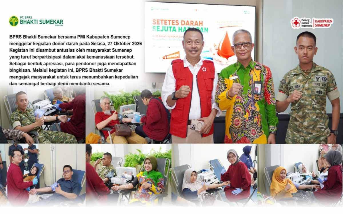 BPRS Bhakti Sumekar dan PMI Sumenep Gelar Donor Darah, Perkuat Kepedulian Kemanusiaan
