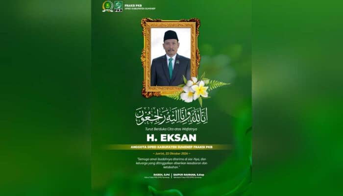 Anggota Fraksi PKB DPRD Sumenep H Eksan Meninggal Dunia