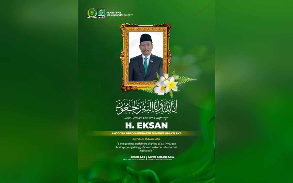Anggota Fraksi PKB DPRD Sumenep H Eksan Meninggal Dunia
